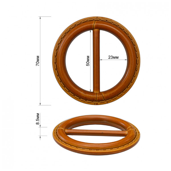 Пряжка пластик, 5см, цвет коричневый